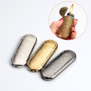 送气+火石超薄富贵花创意充气砂轮明火机个性，金属气体打火机礼盒