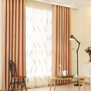 北欧约纯色窗帘成品定制卧室，客厅窗百搭清新遮光灰色窗帘
