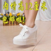 内增高厚底波鞋10cm高跟运动单鞋白色，松糕女鞋2023春韩版休闲球鞋