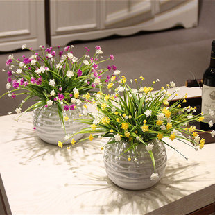 绢花干花花束塑料假花仿真花，套装饰品摆件客厅家居插花小花盆栽