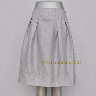 敦系列夏装女浅灰色，薄款半身裙a字裙中裙品牌折扣