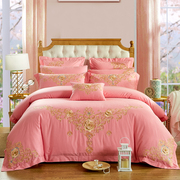 婚庆四件套粉色结婚床品被套被套床盖床罩四件套床上用品六七件套