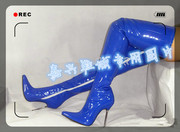 欧洲大牌性感靓丽蓝色女王情趣过膝大腿调情桑拿按摩靴 A00XL