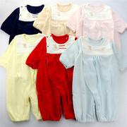 出口日系西家春秋纯棉，婴儿长袖连体衣，毛圈哈衣新生宝宝睡袋50-70