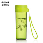 emoi基本生活带茶隔水杯，便携随手茶杯，防漏运动旅行杯塑料情侣杯子