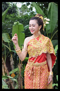 傣王妃服饰泰国奢华高端婚礼服女红色纯手工一针一线打造影楼拍照