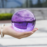 纯透明紫色水晶球家居饰品家居办公桌客厅装饰摆件球魔术球摄影球
