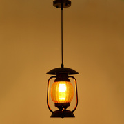 欧式复古铁艺地中海美式乡村单头吊灯过道灯个性酒吧灯阳台灯具