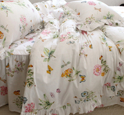 田园欧式韩式帕梅拉之蝶恋花，小清新加厚纯棉，床上用品被套四件
