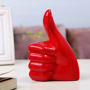 大拇指现代陶瓷工艺品创意摆设办公室房间装饰品书桌摆件生日礼物