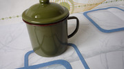 10cm怀旧经典军绿色茶缸搪瓷口杯搪瓷杯子解放茶杯军绿色茶缸
