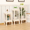 欧式实木花架白色简约单个省空间架落地客厅，花架吊兰绿萝室内木质
