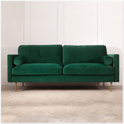 美式复古绿布艺沙发欧式进口意大利绒沙发，椅单人双人三人组合沙发