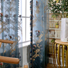艾瑞丝欧式窗纱高档刺绣花成品定制飘窗卧室，阳台客厅蓝色纱帘