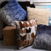 卷卷羊毛长毛抱枕 皮草獭兔毛沙发样板间 美式渐变色高档设计靠垫