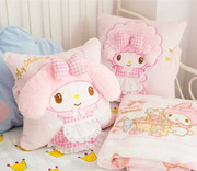 粉色美乐蒂抱枕被子，两用小绵羊卡通毛绒靠垫空调，毯珊瑚绒礼物