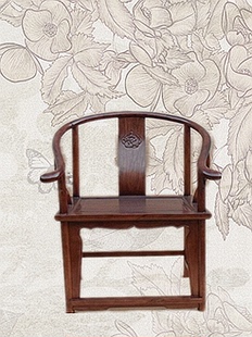 实木椅子官帽椅老榆木雕花圈椅 禅椅 新中式明清仿古家具