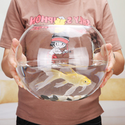 创意玻璃鱼缸圆形生态水族箱大号，乌龟缸金鱼小型桌面造景水培花瓶