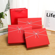 创意礼物盒空盒大号长方形，红色包装盒喜庆精美盒子定制logo