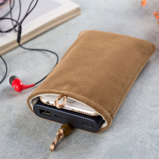 手机绒布袋充电宝数码收纳包适用小米移动电源保护套防尘袋子防摔