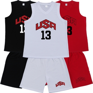 USA美国梦之队13号保罗球衣篮球服亲子运动套装 儿童小码
