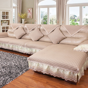皮沙发垫布艺防滑真皮沙发坐垫，欧式四季通用简约现代沙发套巾