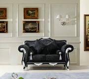 欧式实木沙发古典布艺，三人位客厅小户型，123组合沙发美容院沙