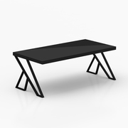 单层黑色烤漆钢化玻璃不锈钢架办公沙发正方形边几小型长方形茶几