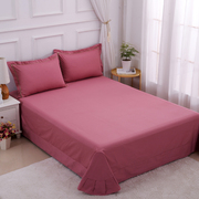 全棉床单单件床上用品纯棉布被单子枕套三件套1.2m1.5米双人1.8床