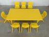 同贡幼儿园专用桌椅八人长方桌塑料桌椅儿童桌子塑料桌学习升降桌