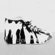 法国小众设计师daymarevulcanization白色，溶化涂鸦高帮帆布鞋