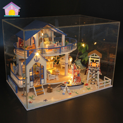 成人弘达diy手工创意 小屋情侣豪华别墅模型女生超大拼装玩具房子