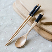勺筷套装环保旅行便携餐具，套装儿童成人，木勺木筷原木日式和风