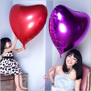 22寸爱心铝膜气球心形气球装饰结婚婚房装饰布置七夕情人节气球