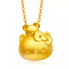 黄金3d硬金hellokitty凯蒂猫猫，背熊吊坠猫头，送k金项链易鑫珠宝
