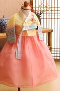 e01004儿童韩服女孩，舞蹈演出服朝鲜舞蹈服装，韩国宫廷传统女童韩服