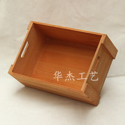 木质收纳盒松木大中小号woodenbox上色复古做旧实木桌面收纳木箱