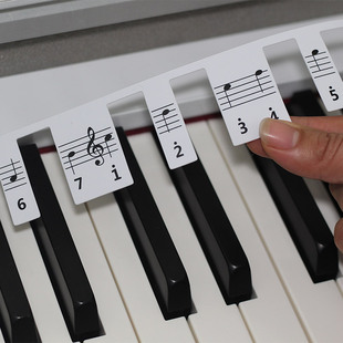 钢琴键盘 电子琴音标贴88键 五线谱简谱琴键音符贴 免粘贴音符条