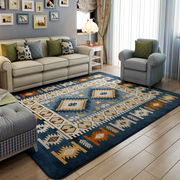 地中海地毯客厅大面积蓝色茶几毯可擦洗块毯床边毯家用地垫卧