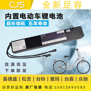 36v48v内置电动车锂电池喜德盛台铃松吉爱玛，自行车滑板车锂电池瓶