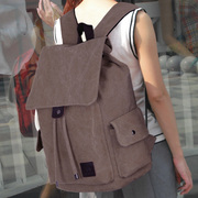 帆布双肩包街头初中高中学生旅行女生背包休闲个性书包男时尚潮流