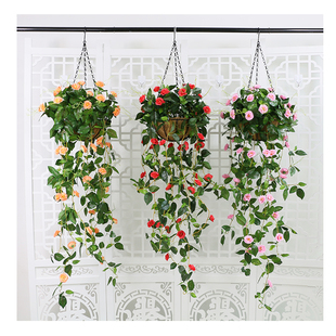 仿真花藤条壁挂假花塑料花，吊兰室内植物挂墙装饰墙壁客厅垂吊吊篮