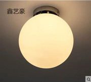 现代简约阳台过道走廊灯圆球，创意玄关灯厕所卫生间玻璃球形小壁灯