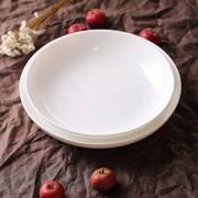 纯白骨瓷盘子菜盘汤盘饺子盘饭盘  圆形中式日式家用陶瓷餐具碟子