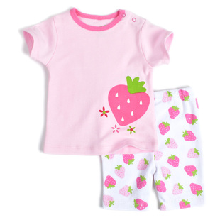 婴儿夏装纯棉短袖T恤套装女宝宝夏季衣服6个月12儿童0-3岁1两件套