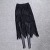 秋冬女士外穿假两件打底裤裙裤，黑色显瘦弹力，包臀蕾丝裙pu皮裤
