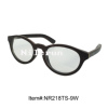 复古时尚椭圆形黑色复合木框光学眼镜架 多层合成木平光眼镜