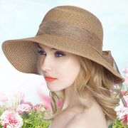 沙滩帽子女夏天海边出游度假遮阳帽百搭韩版可折叠草帽防晒太阳帽