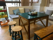 美式实木餐桌椅做旧复古园艺桌花店工作台，阳台咖啡桌餐饮服装木桌