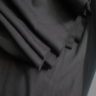 黑色涤棉布料夏季衬衣面料包边，布短裤(布短裤)民国学生装裙子黑色的确良布